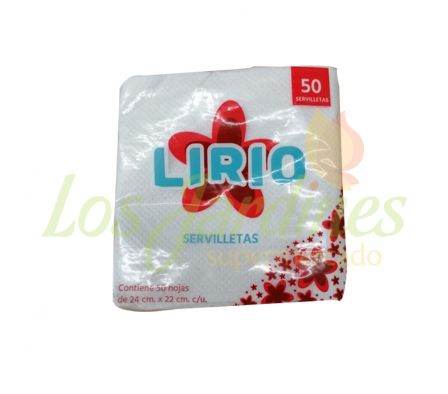 SERVILLETA LIRIO CHICA 24 X 22 CM X 50 UNID.