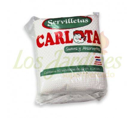 SERVILLETAS DE PAPEL CARLOTA 80 HOJAS