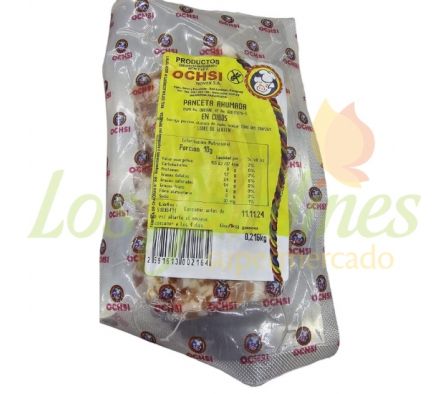 PANCETA AHUMADA CORTADA EN CUBOS OCHSI  X KG.