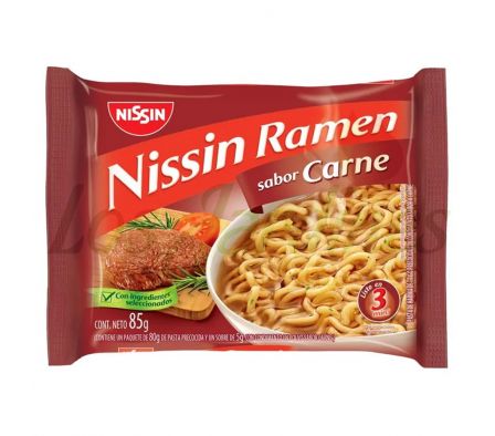 FIDEOS SABOR CARNE NISSIN RAMEN 65G