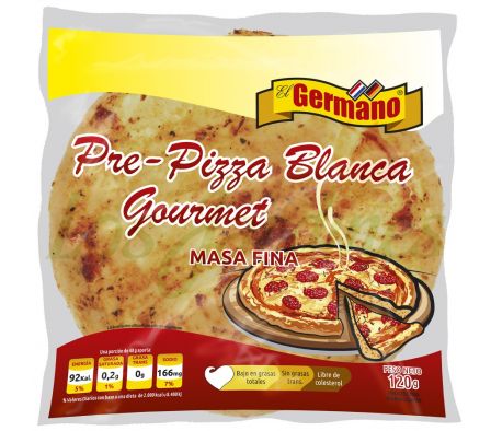 PRE-PIZZA BLANCA GOURMET EL GERMANO MASA FINA.-