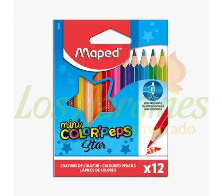 LAPIZ DE COLOR MAPED CORTO TRIANGULAR 12U