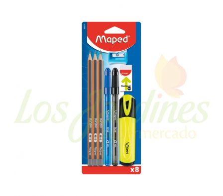 ESTUCHE ESCOLAR MAPED ESCRITURA 8PCS