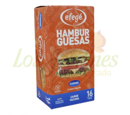 HAMBURGUESA DE CARNE 16 UNID EFEGE.