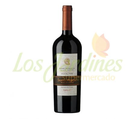 VINO GRAN RESERVA MERLOT SANTA ALICIA 750ML;