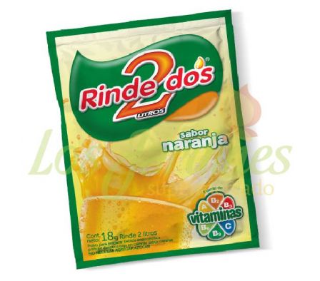JUGO E/POLVO RINDE 2 NARANJA 13 GR