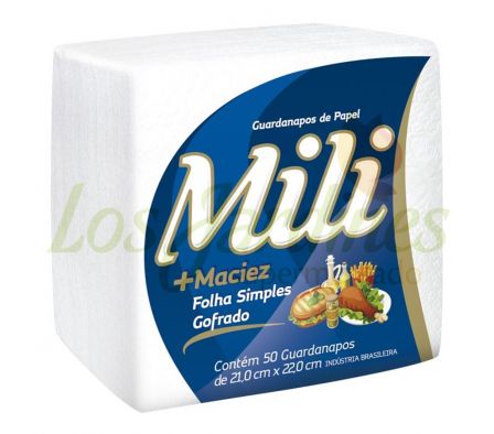 SERVILLETA DE PAPEL MILI 50UN 21X22CM
