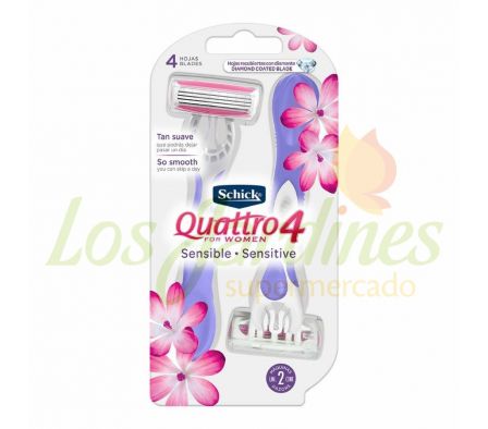 MAQUINA DE AFEITAR QUATTRO 4 MUJER 2UN