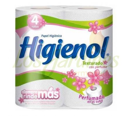 PAPEL HIGIENICO TEXTURADO PERFUMADO HIGIENOL 4 U