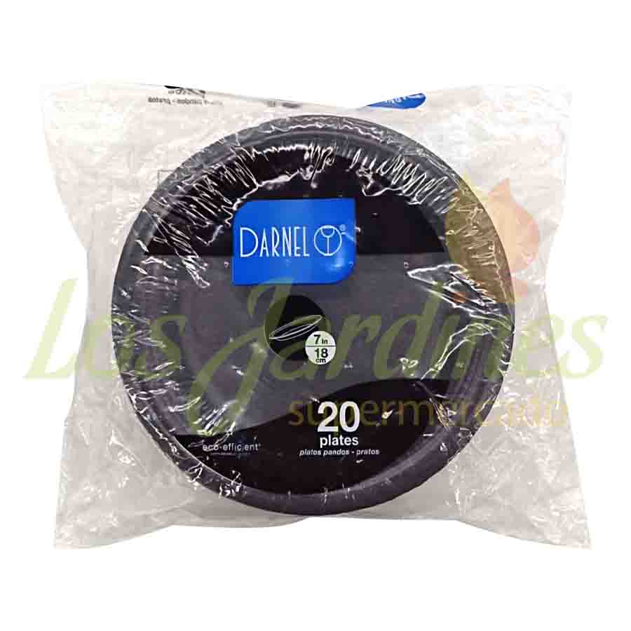 PLATO 18CM NEGRO X 20UN BLX 24 FUNDAS