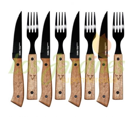 SET CUCHILLOS Y TENEDORES WAYU PRM 8PCS