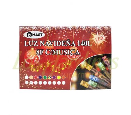 LUZ NAVIDEÑA 140L LED MUSICAL CALIDO 7M