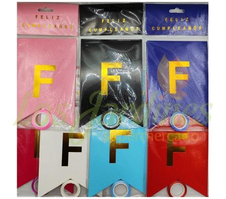 BANDERIN FELIZ CUMPLEAÑOS LISO