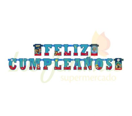 LETRERO FELIZ CUMPLEAÑOS PATRULLA CANINA