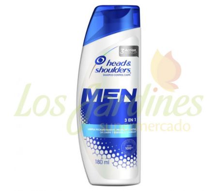 SHAMPOO H&S 3 EN 1 LIMPIA PROTEGE SUAVIZA 180 ML