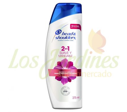 SHAMPOO H&S 2 EN 1 SUAVE Y MANEJABLE 375 ML