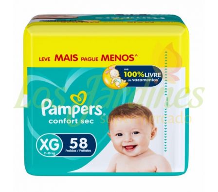 PAÑAL PAMPERS CONFORT SEC XGD X 58 UNID.