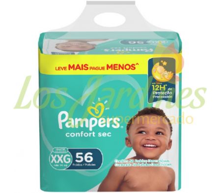 PAÑAL PAMPERS CONFORT SEC X-XGDE X 56 UNID.