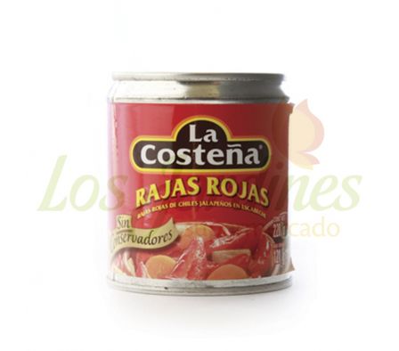 RAJAS ROJAS DE JALAPEÑO LA COSTEÑA 220 GRS