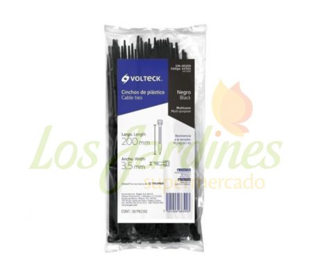 PRECINTO VOLTECK NEGRO 200MM X 3,5MM 50UN