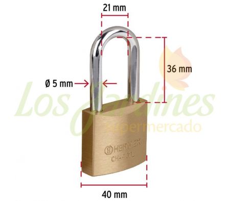 CANDADO DE HIERRO LATON 40MM LARGO