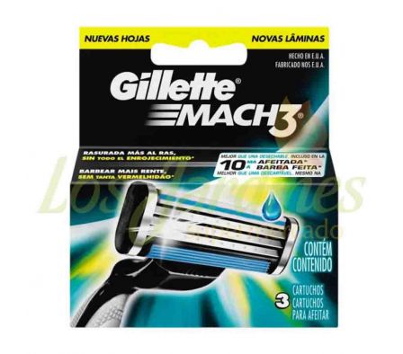 REPUESTO X 3 MAQ. AFEITAR GILLETE M3 BASE