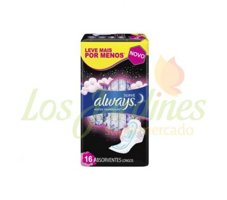 TOALLA HIGIENICA ALWAYS NOCHE SUAVE  16UN