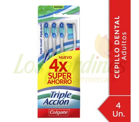 CEPILLO DENT COLGTE TRIPLE ACTION MEDIO PACK X 4.