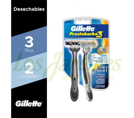 MAQUINA DE AFEITAR PRESTOBARBA 3 HOMBRE X 2