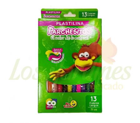 PLASTILINA PARCHESITOS LARGA 13 COLORES