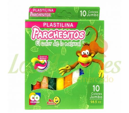 PLASTILINA PARCHESITOS JUMBO 10 COLORES