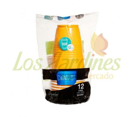 VASOS DARNEL BI COLOR 354 CC AMARILLO X 12