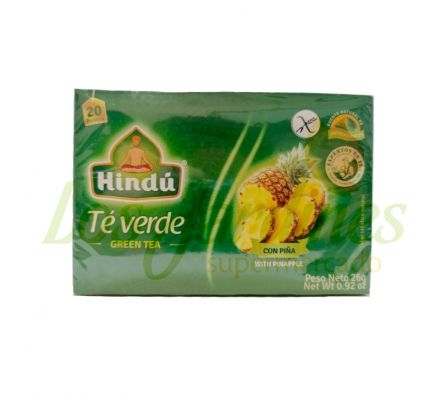 TE VERDE HINDU CON PIÑA 20 SAQUITOS 26 GR.