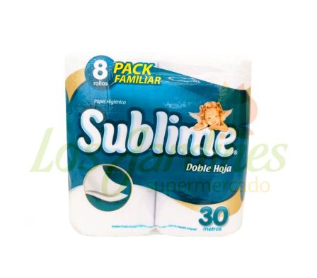 PAPEL HIGIENICO SUBLIME DOBLE HOJA 30M 8UN