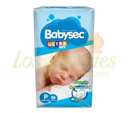 PAÑAL BABYSEC ULTRA HIPER CH X 36 UNID.