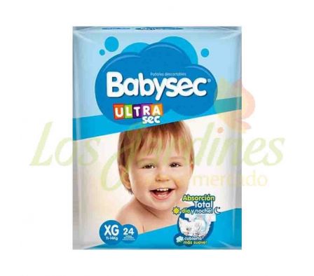 PAÑAL BABYSEC ULTRA HIPER XG X 24 UNID.