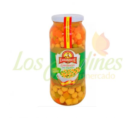 GARBANZOS EMIGRANTE COCIDOS C/ VEGETALES 570 GRS