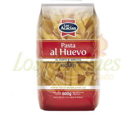PASTA AL HUEVO RIGATTI LAS ACACIAS 500G