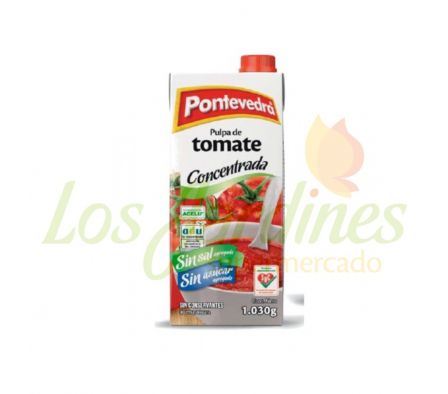 PURE DE TOMATE PONTEVEDRA SIN SAL/AZUCAR 1030G