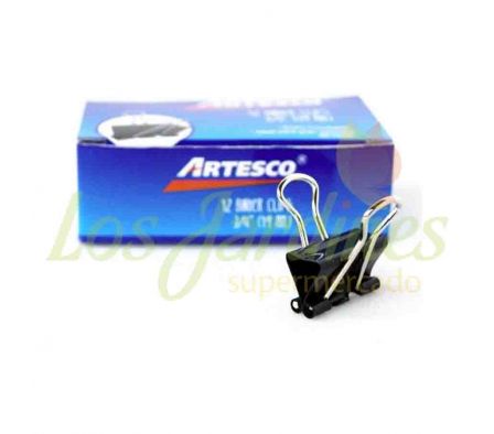 APRIETAPAPEL ARTESCO METALICO 19MM X 12 UNIDADES