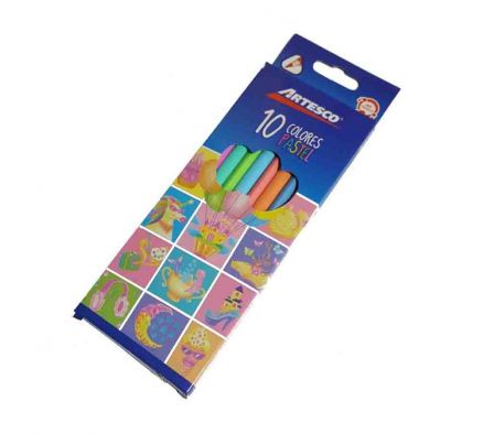LAPIZ D/COLOR ARTESCO LARGO PASTEL PAQ.10 COLORES