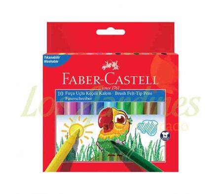 MARCADOR FABER WINNER BRUSH 10 UNID.REF.555010