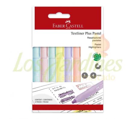 MARCADOR FABER RESALTADOR TEXTLINER PLUS PASTEL 6U