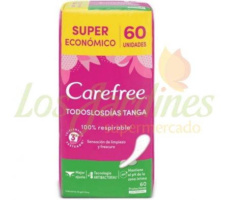 PROTECTOR DIARIO CAREFREE TODOS LOS DIAS TANGA 60U