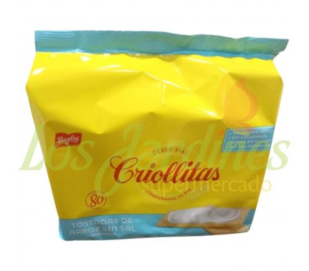 TOSTADA CRIOLLITAS ARROZ S/SAL 110 GR