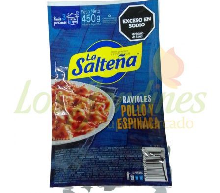 RAVIOLES DE POLLO Y VERDURAS LA SALTEÑA 450G