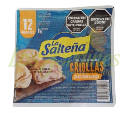 TAPA EMPANADA CRIOLLA LA SALTEÑA 12U