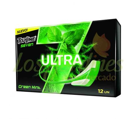 CHICLE TOPLINE SEVEN ULTRA GREEN MINT 24G