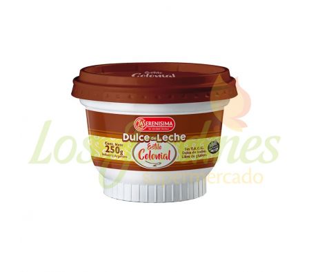 DULCE DE LECHE LA SERENISIMA COLONIAL 250G