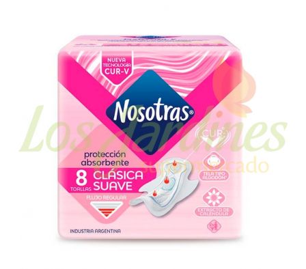 TOALLA NOSOTRAS CLASICA CUR V C/CALENDULA 8 UNID